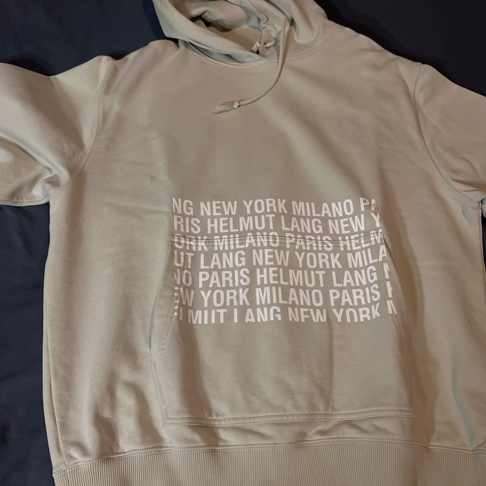 HELMUT LANG Mens PULLOVER HOODY Sweatshirt Paris New York Milan Size Large